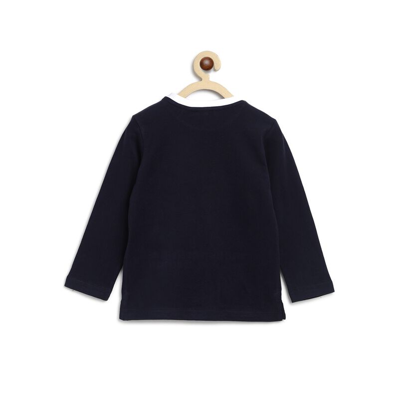 Boys Black Printed Round Neck T-Shirt image number 1